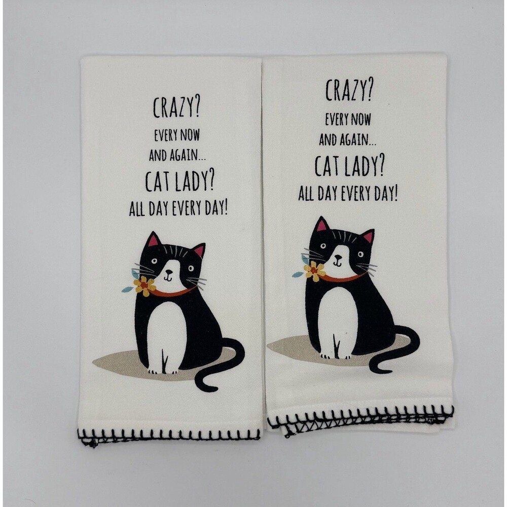 Kay Dee Designs Crazy‎ Cattitude Cat Lady Kitchen Towel Set Of 2